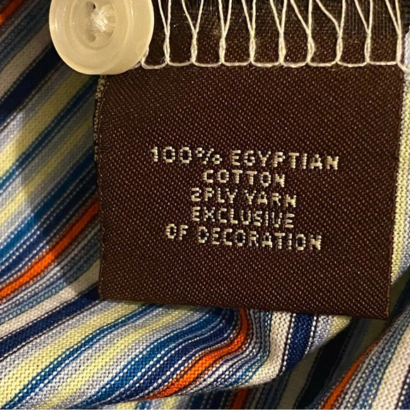Tailorbyrd Men’s Size 3XL Golf Polo Multicolor Stripe Egyptian Cotton Casual - Picture 10 of 13